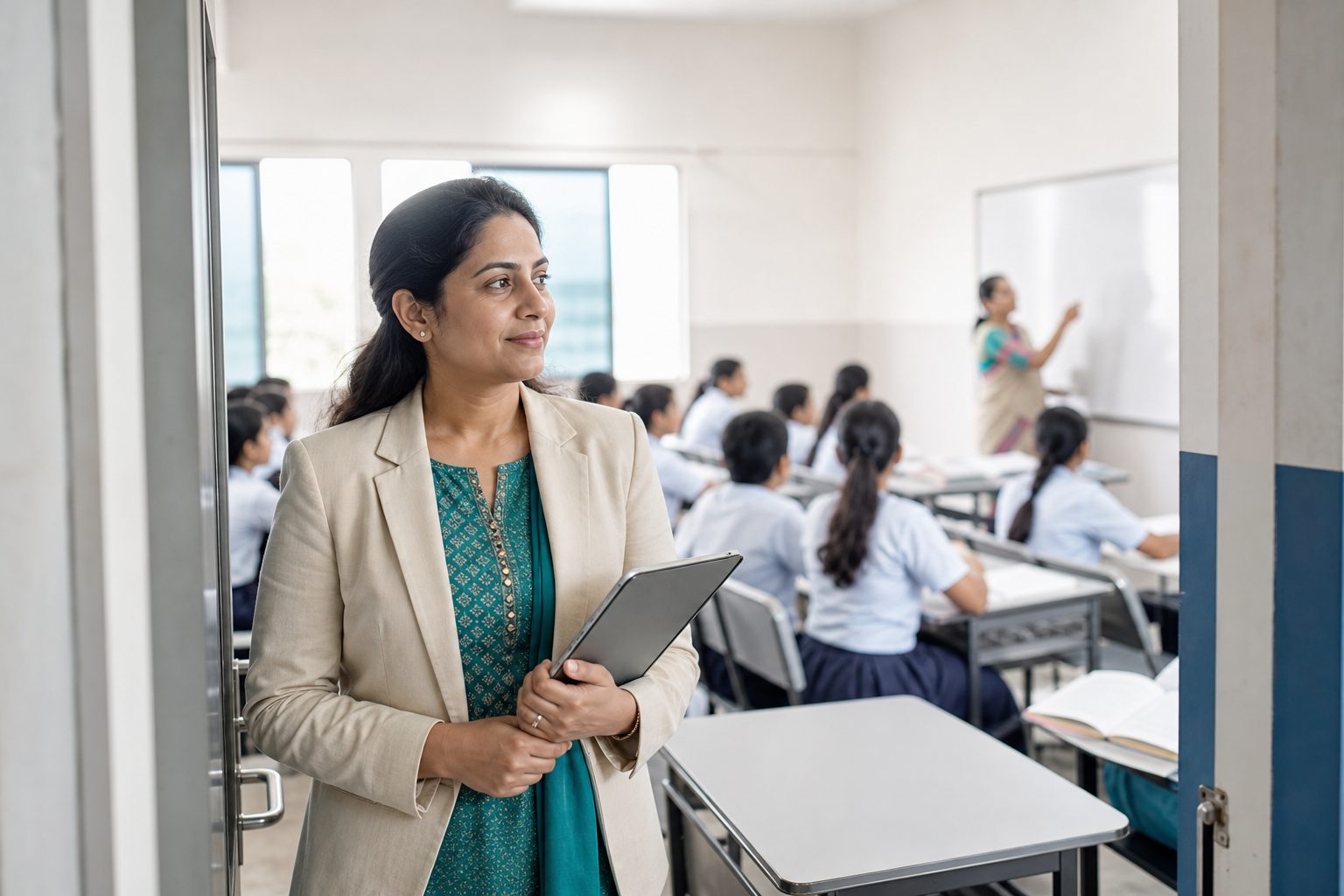 Academic coordinator observing a classroom lesson