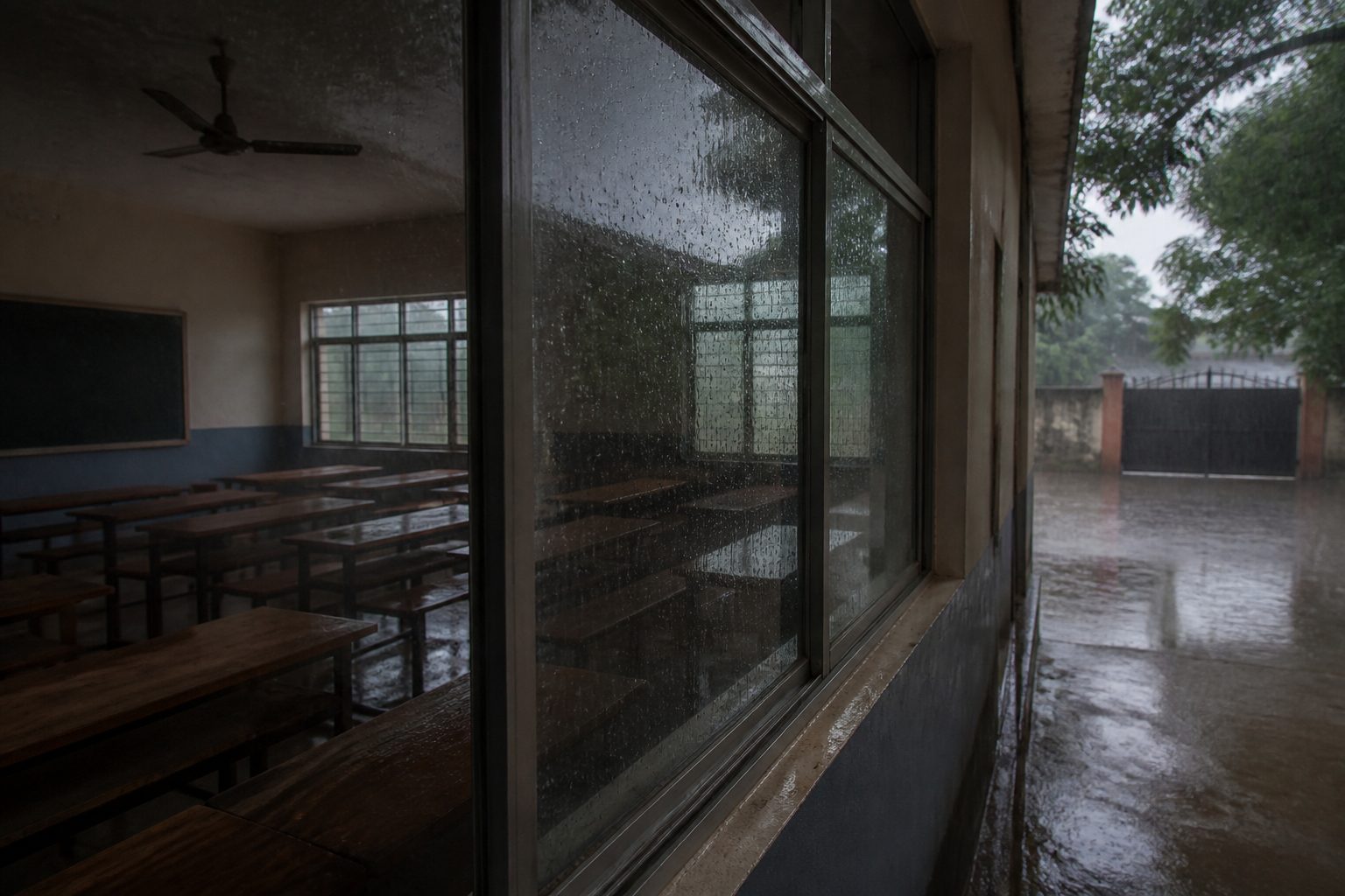 Rain disrupting the school day